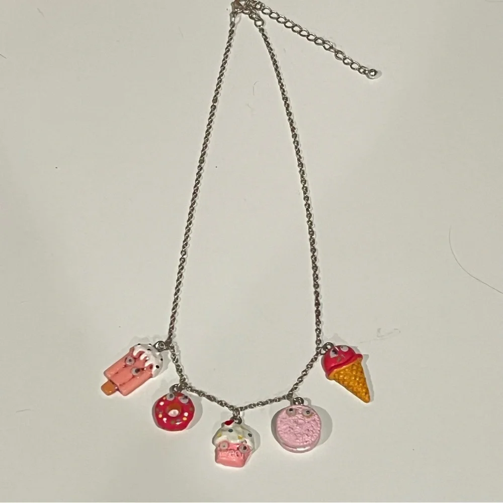 Sweet Treats Kawaii Food Charm Necklace Ice Cream, Donut, Macaron Cupcake